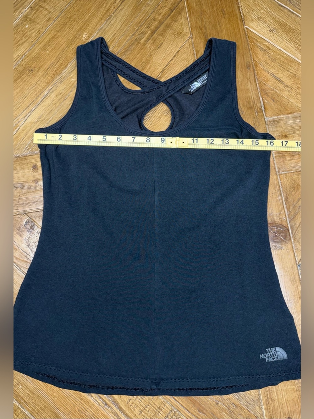The North Face Breezeback Knit Tank Top Black Cross Back Keyhole Medium - Picture 9 of 13